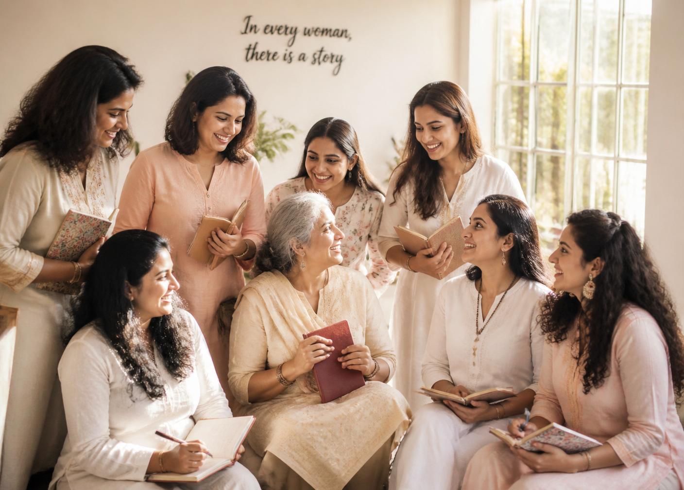 Women smiling together